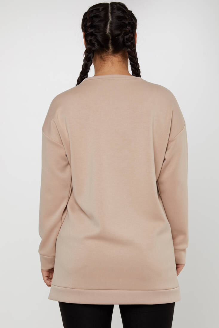 Women's Sweatshirt Stone Crew Neck Mink - 79964 | KAZEE