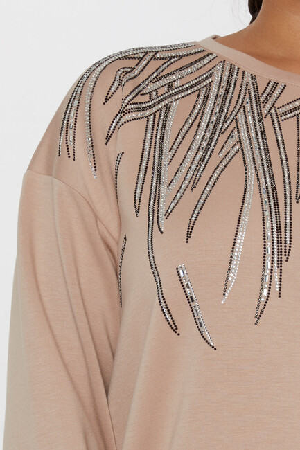 Women's Sweatshirt Stone Crew Neck Mink - 79964 | KAZEE - Thumbnail