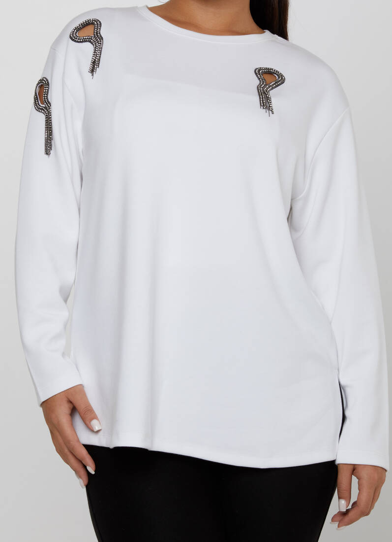 Women's Sweatshirt Stoned Ecru - 17770 | KAZEE