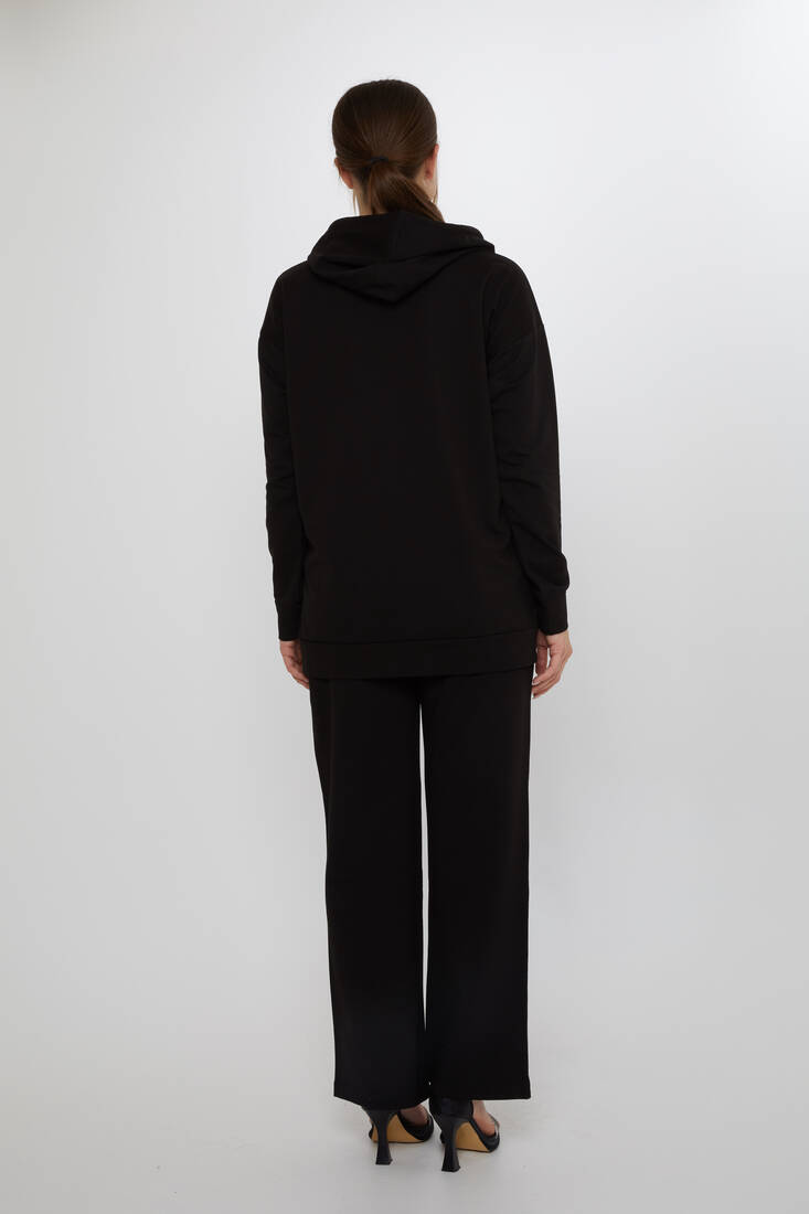 Women's Tracksuit Hooded Black - 17901 | KAZEE
