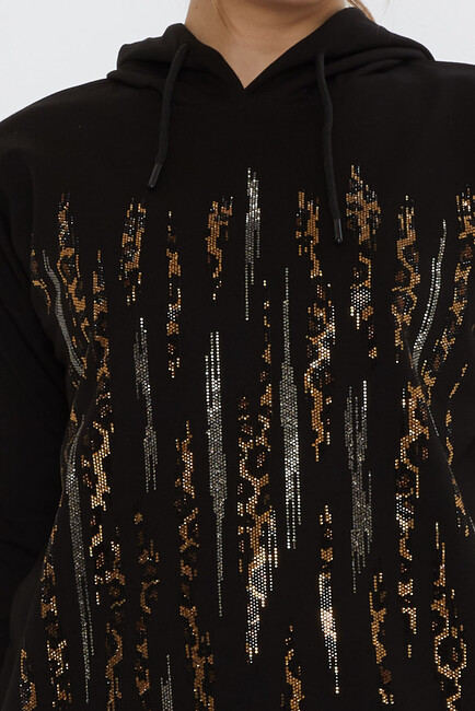 Women's Tracksuit Hooded Black - 17901 | KAZEE - Thumbnail