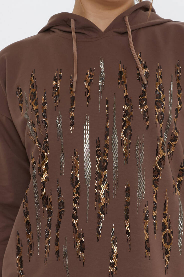 Women's Tracksuit Hooded Brown - 17901 | KAZEE