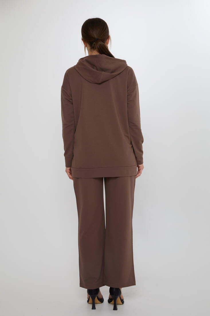 Women's Tracksuit Hooded Brown - 17901 | KAZEE