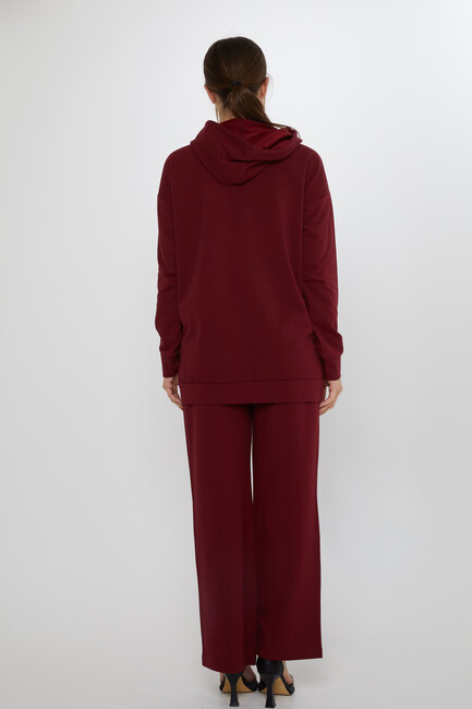 Women's Tracksuit Hooded Claret Red - 17901 | KAZEE - Thumbnail