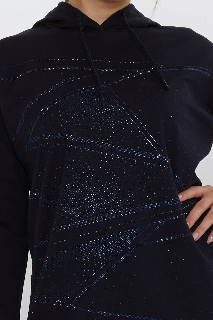 Women's Tracksuit Hooded Detail Navy Blue - 17900 | KAZEE