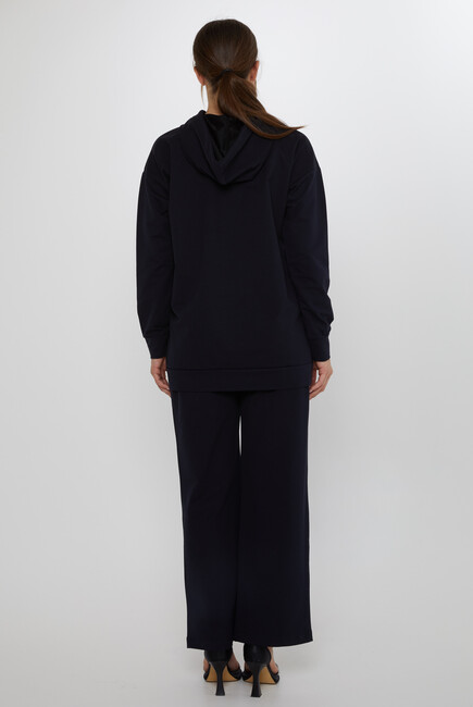 Women's Tracksuit Hooded Detail Navy Blue - 17900 | KAZEE - Thumbnail