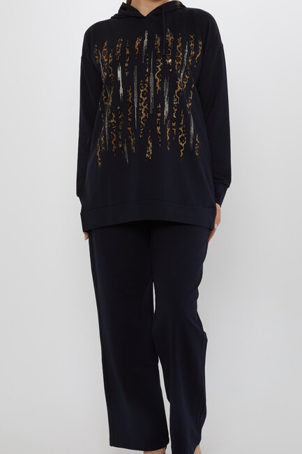 Women's Tracksuit Hooded Navy Blue - 17901 | KAZEE - Thumbnail