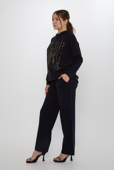 Women's Tracksuit Hooded Navy Blue - 17901 | KAZEE - Thumbnail