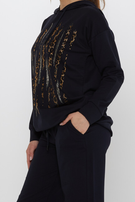 Women's Tracksuit Hooded Navy Blue - 17901 | KAZEE - Thumbnail