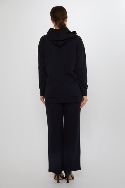 Women's Tracksuit Hooded Navy Blue - 17901 | KAZEE - Thumbnail