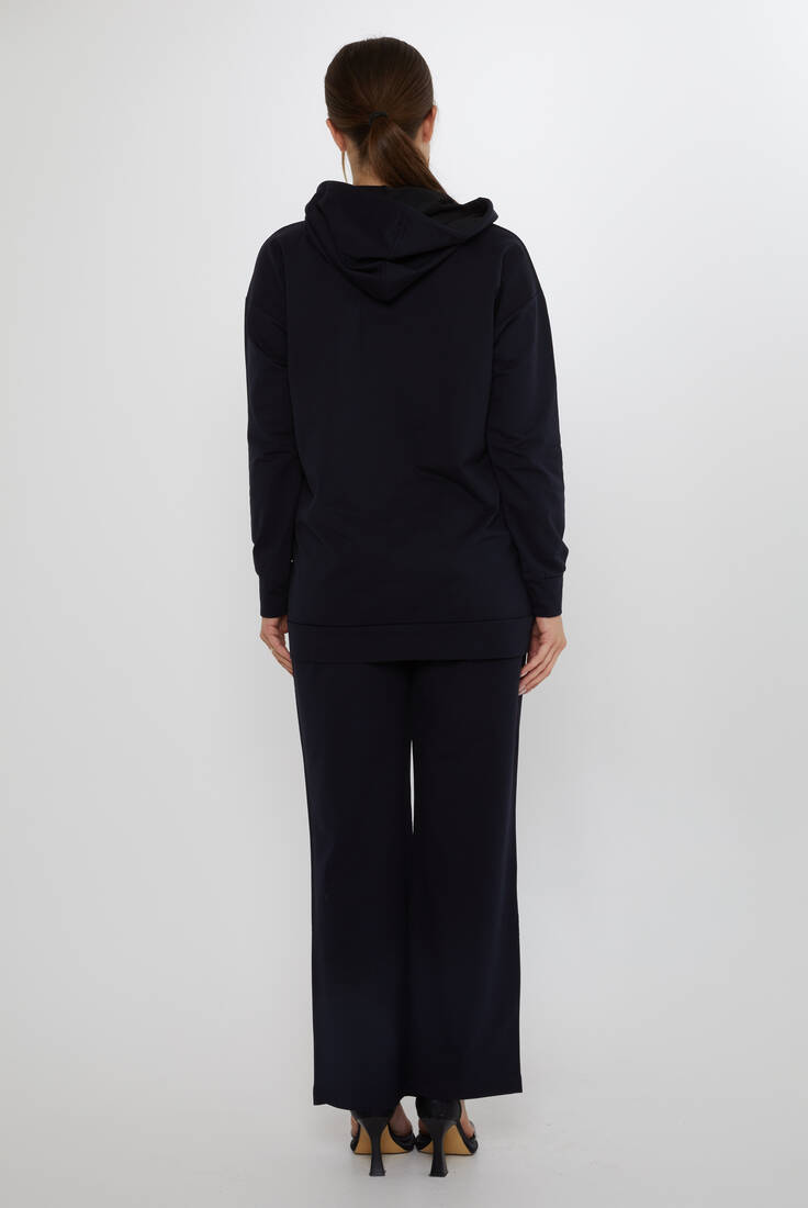 Women's Tracksuit Hooded Navy Blue - 17901 | KAZEE