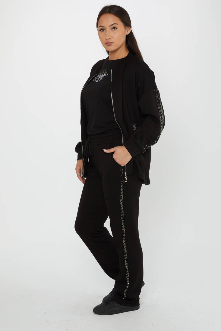Women's Tracksuit Pocket Black - 17615 | KAZEE