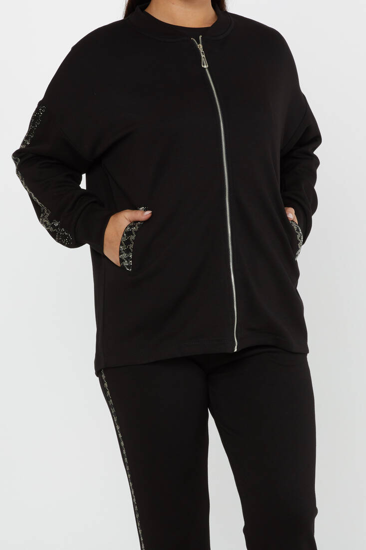 Women's Tracksuit Pocket Black - 17615 | KAZEE
