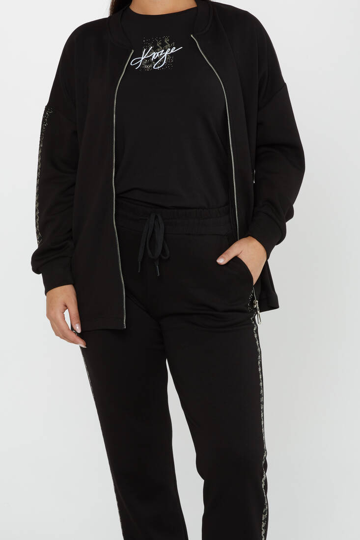 Women's Tracksuit Pocket Black - 17615 | KAZEE