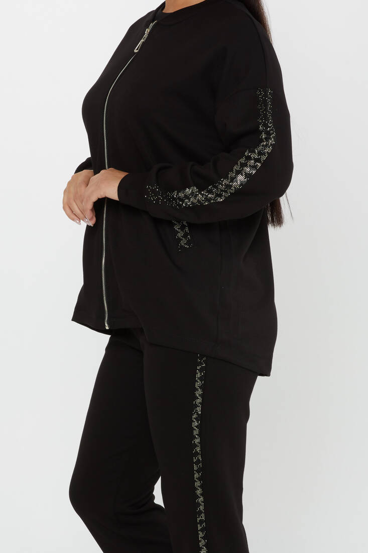 Women's Tracksuit Pocket Black - 17615 | KAZEE