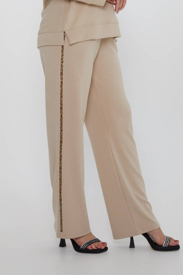 Women's Tracksuit Ribbon Detail Beige - 17902 | KAZEE
