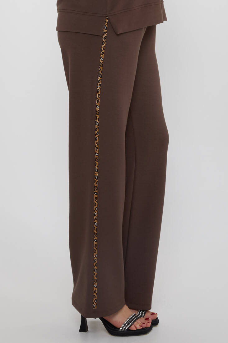 Women's Tracksuit Ribbon Detail Brown - 17902 | KAZEE