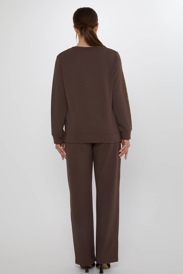 Women's Tracksuit Ribbon Detail Brown - 17902 | KAZEE