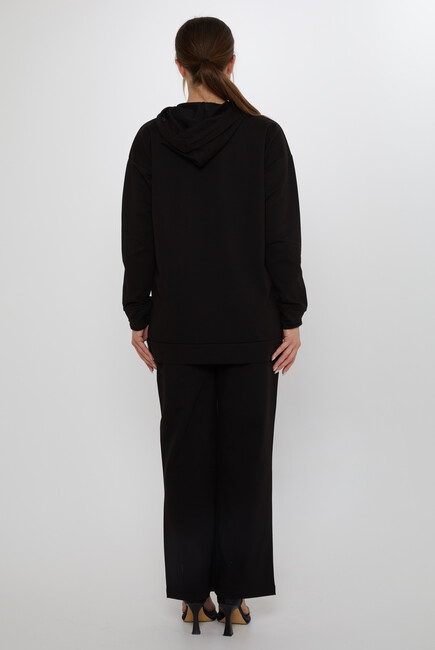 Women's Tracksuit Set Hooded Detail Black - 17900 | KAZEE - Thumbnail