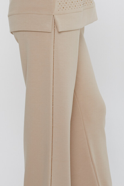 Women's Tracksuit Stone Detailed Beige - 17867 | KAZEE - Thumbnail