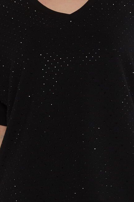 Women's Tracksuit Stone Detailed Black - 17867 | KAZEE - Thumbnail