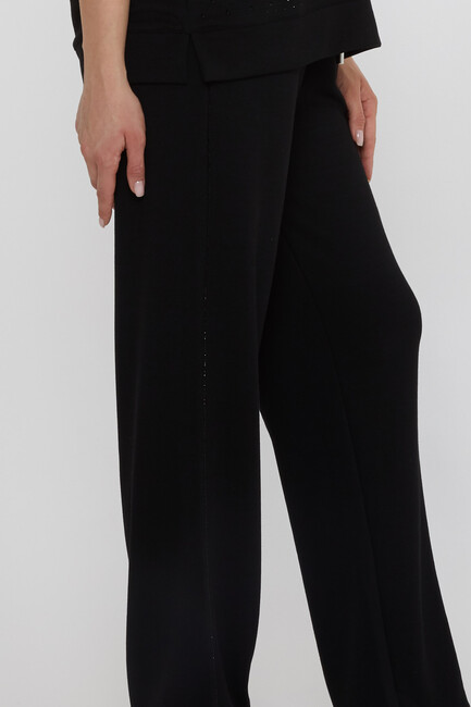 Women's Tracksuit Stone Detailed Black - 17867 | KAZEE - Thumbnail