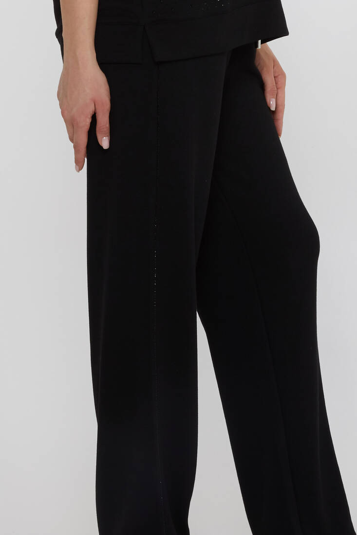 Women's Tracksuit Stone Detailed Black - 17867 | KAZEE