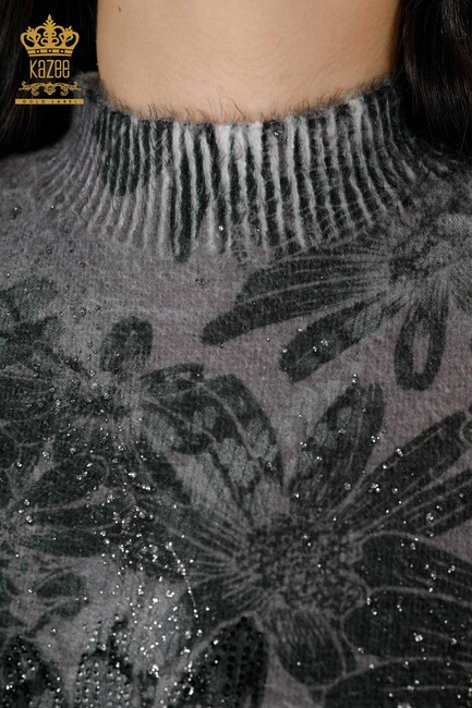женская норка из ангоры с цветочным принтом - 16006 | КАZЕЕ - Thumbnail