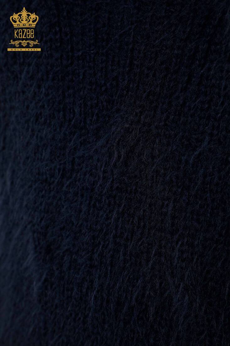 Женский воротник-стойка из ангоры, темно-синий — 19063 | КAZEE