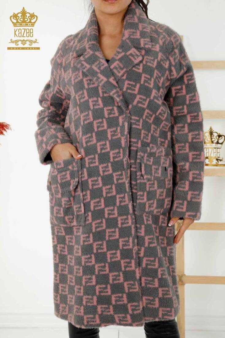 женское пальто с карманами Антрацитовый цвет - 19089 | КАZЕЕ