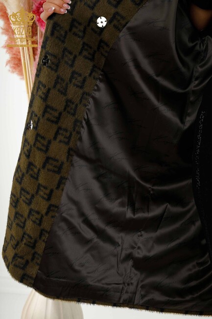 женское пальто с карманами цвета хаки - 19089 | КАZЕЕ - Thumbnail