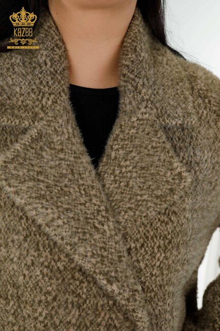 женское пальто с карманами цвета хаки - 19101 | КАZЕЕ - Thumbnail