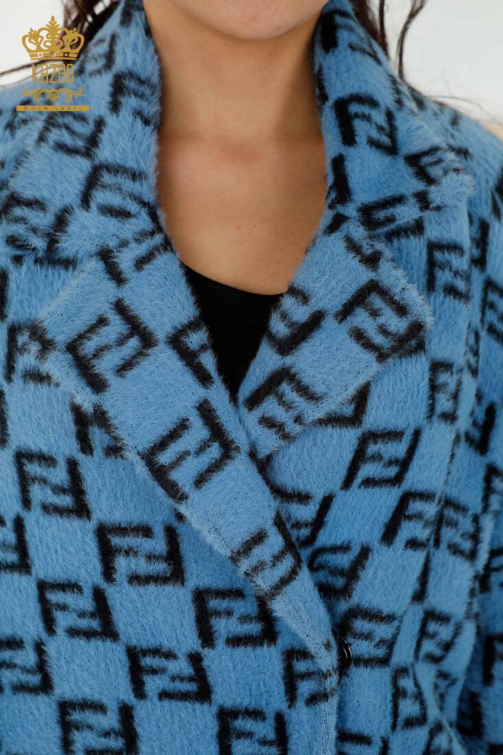 женское пальто с карманами синего цвета - 19089 | КАZЕЕ