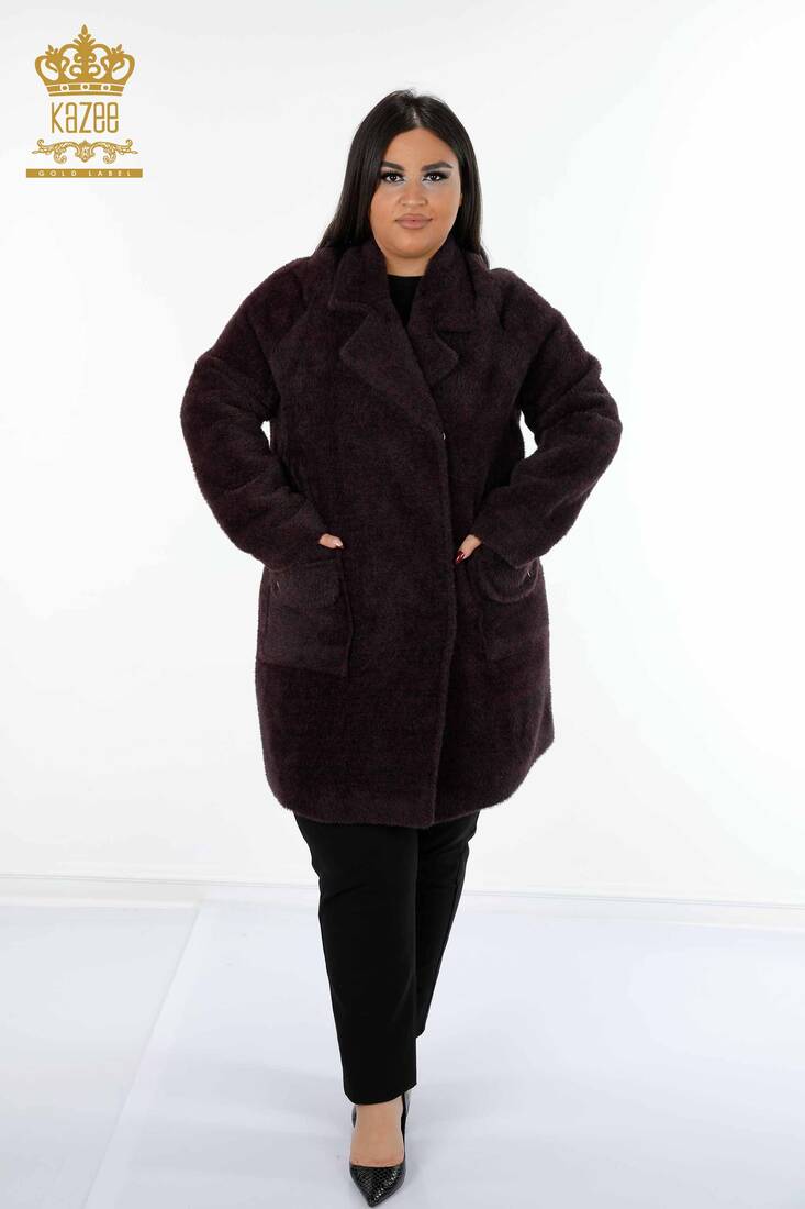 женское пальто с карманами цвета сливы - 19101 | КАZЕЕ