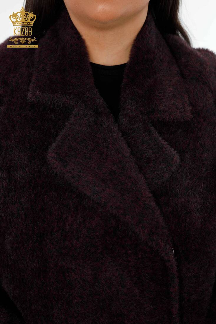 женское пальто с карманами цвета сливы - 19101 | КАZЕЕ