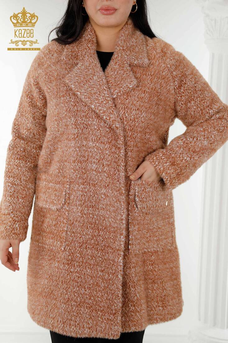 Женское пальто с карманами Табачный цвет - 19101 | КАZЕЕ