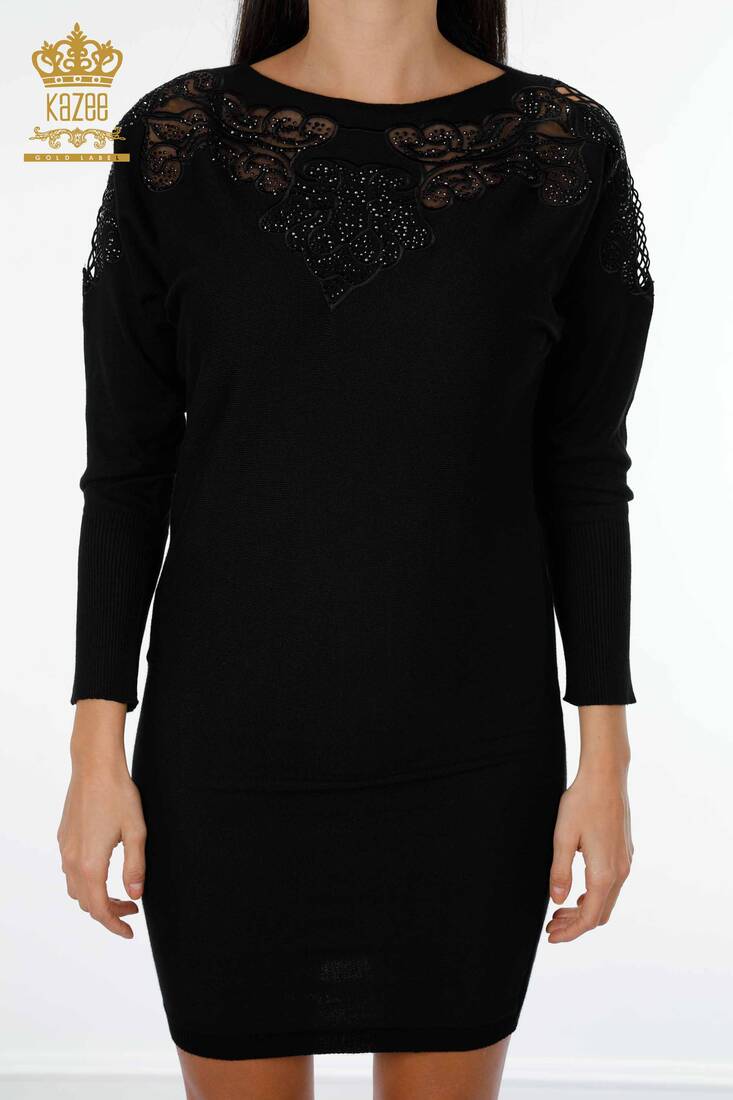 Женское платье из тюля черного цвета с деталями - 14681 | КАZЕЕ