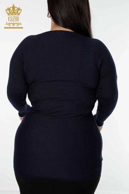 женская туника из тюля с деталями темно-синего цвета - 14682 | КАZЕЕ - Thumbnail