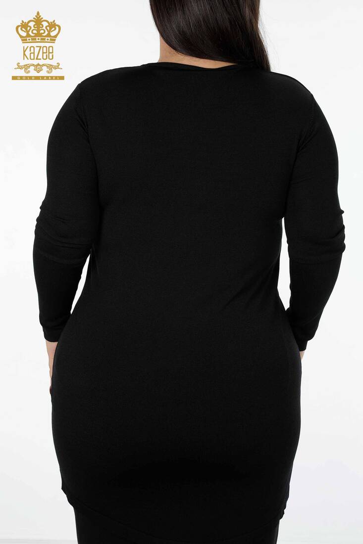 женская туника с круглым вырезом черная - 14418 | КАZЕЕ