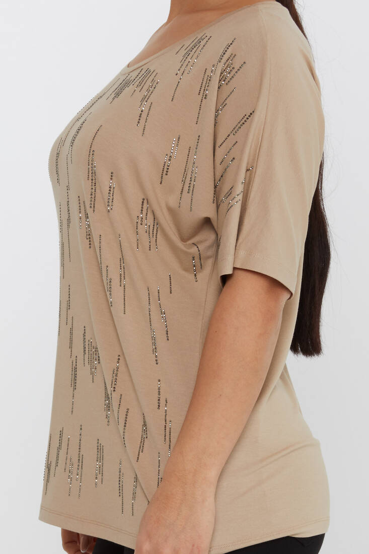 Женская блузка с коротким рукавом Stoned Beige - 79652 | КАZEЕ
