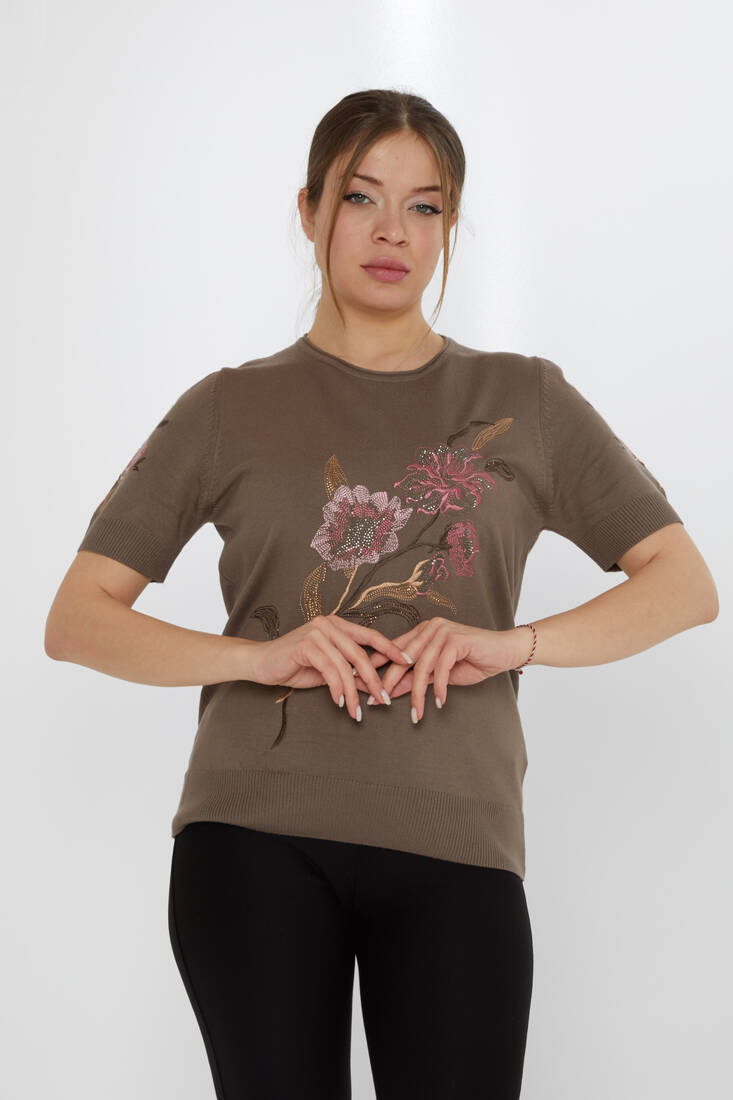 Женский трикотаж из норки с вышивкой Stone Embroidered Mink - 31725 | КАZEЕ