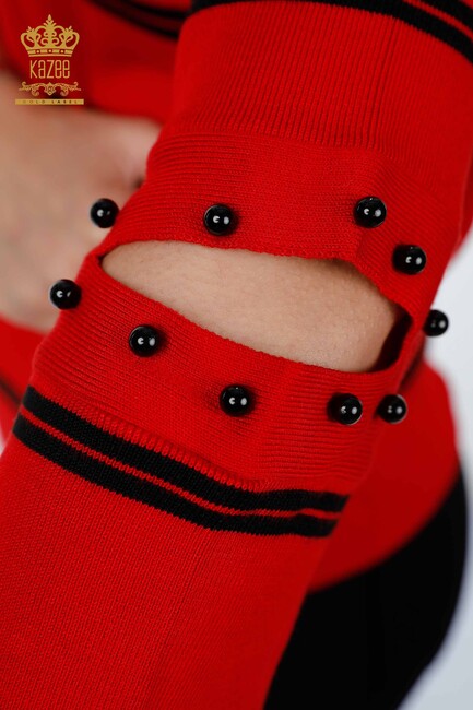 женский трикотаж с рукавами красного цвета - 14422 | КАZЕЕ - Thumbnail