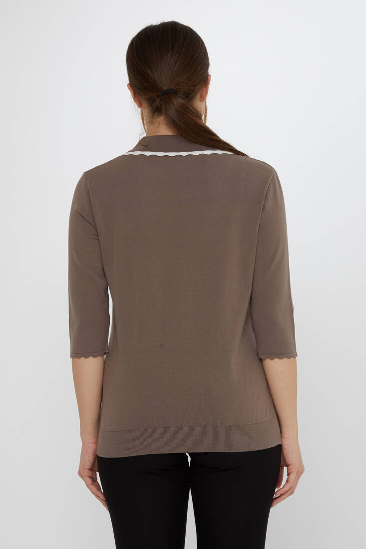 Женский трикотаж с узором Ecru-Mink - 31814 | КАZEЕ