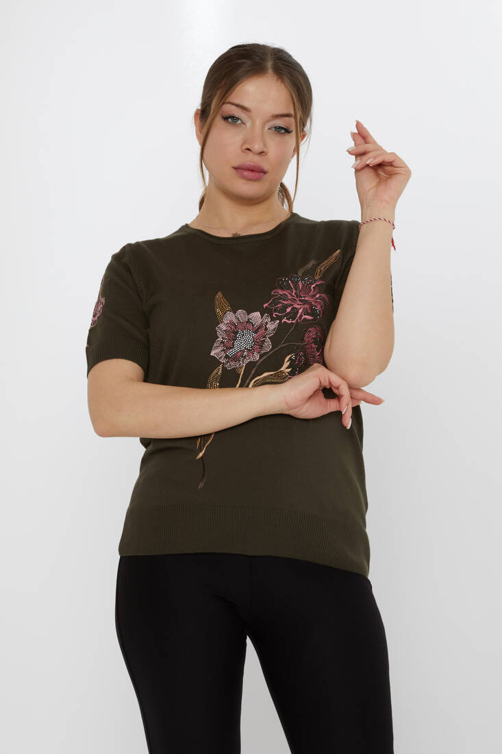 Женский трикотаж с вышивкой камнями Vert - 31725 | КАZEЕ