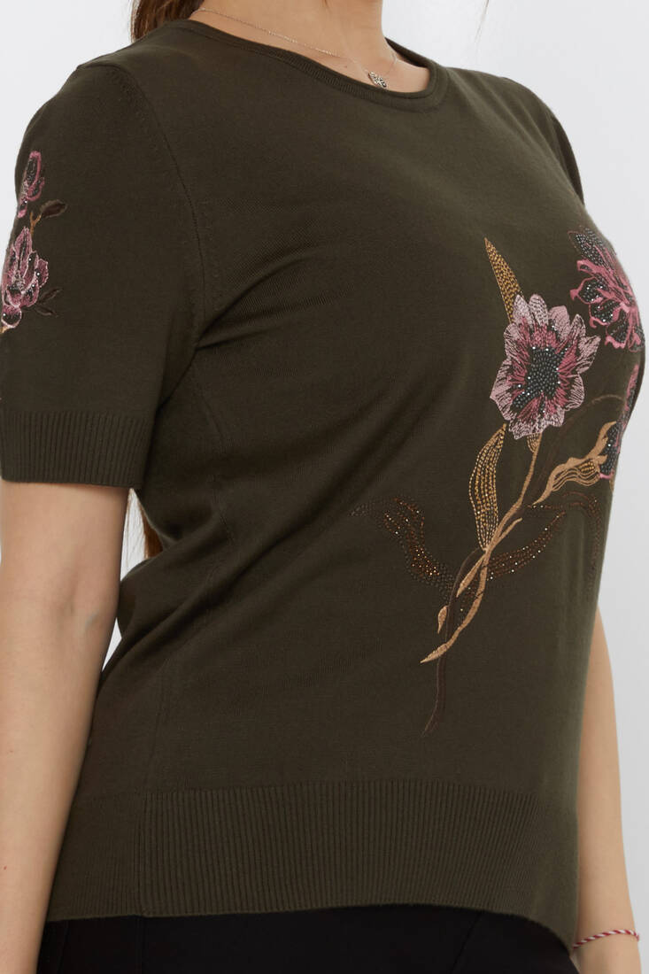 Женский трикотаж с вышивкой камнями Vert - 31725 | КАZEЕ