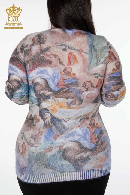 Женский вязаный свитер из ангоры с рисунком - 18322 | КАZЕЕ - Thumbnail