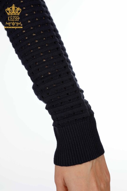 Женский трикотаж, свитер с рукавами, темно-синий - 13608 | КАZЕЕ - Thumbnail