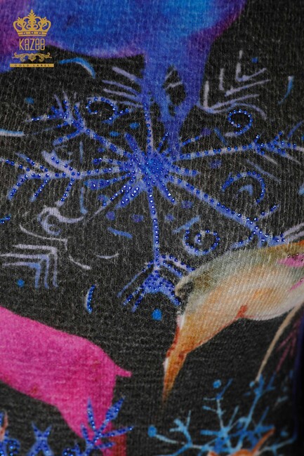 Женский вязаный свитер с узором черного цвета - 18969 | КАZЕЕ - Thumbnail