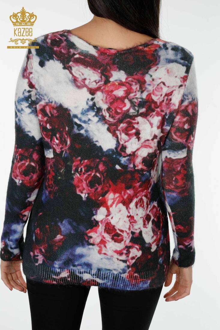 Женский вязаный свитер с цветочным узором - 18966 | КАZЕЕ