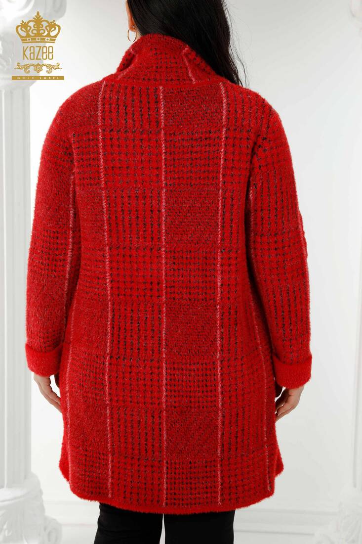 Красное женское пальто с пуговицами - 19062 | КАZЕЕ